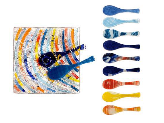 Fusion glass spoon, Good for appetizer, dips or spreads