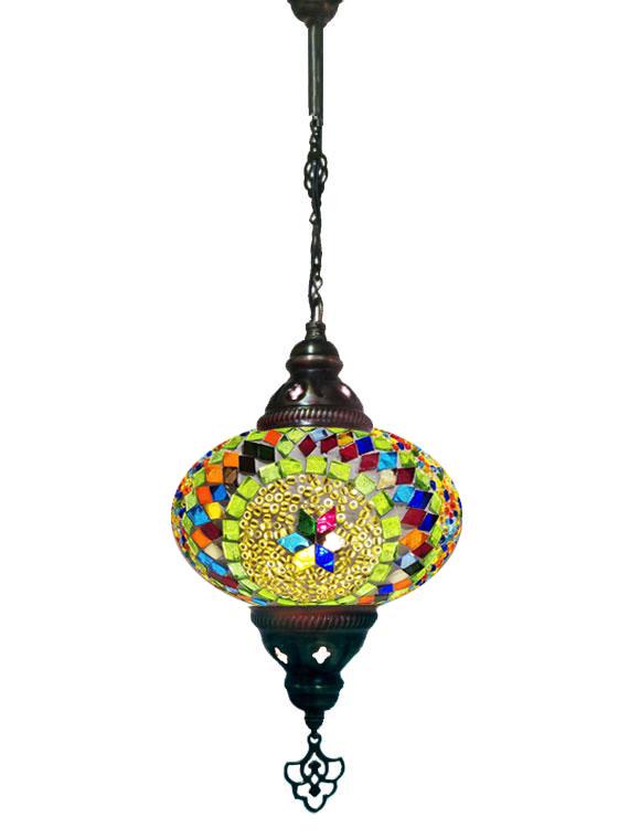 Hanging Mosaic Chandelier Lamp - Multi