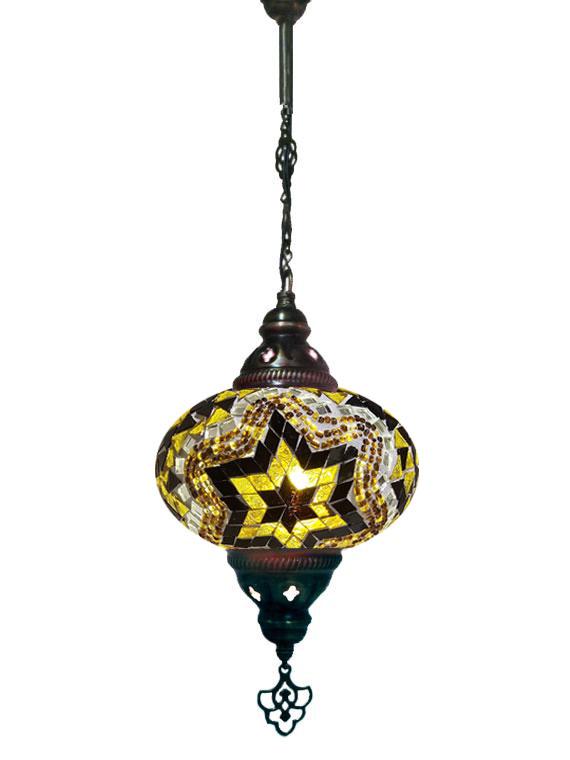 Hanging Mosaic Chandelier Lamp - Brown