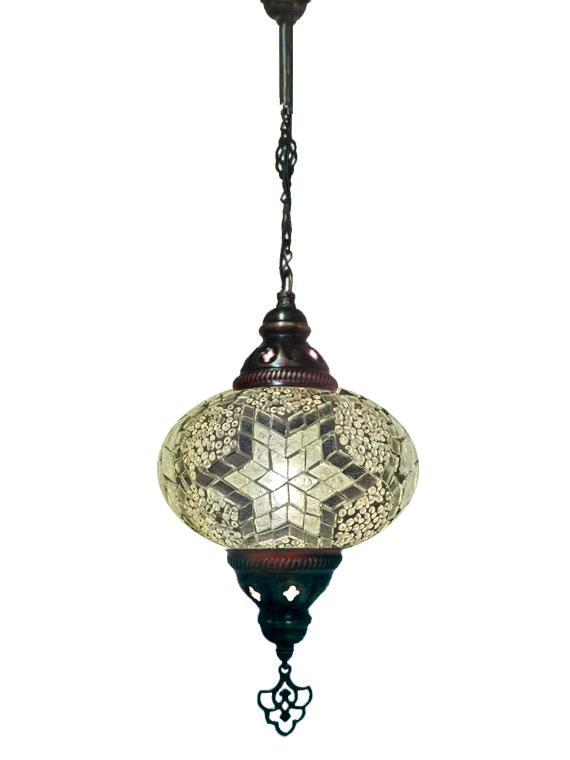 Hanging Mosaic Chandelier Lamp - White