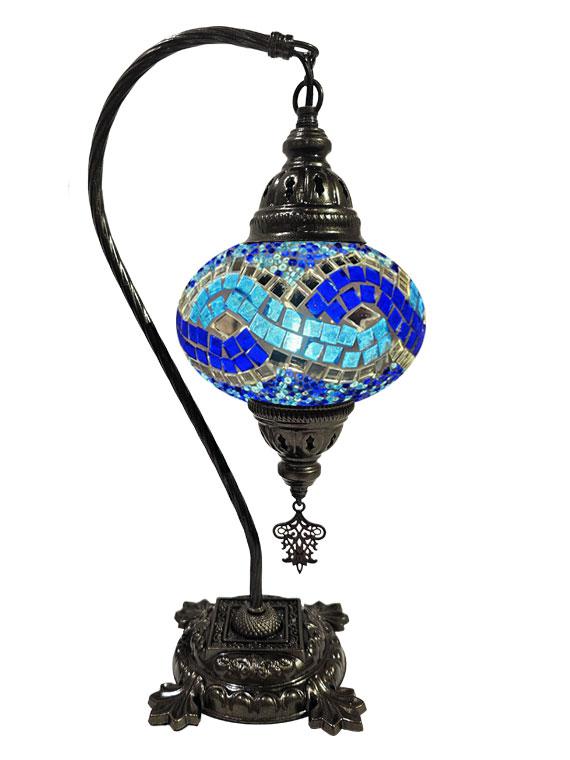 Hanging Mosaic Desk Lamp - Blue and Turquoise