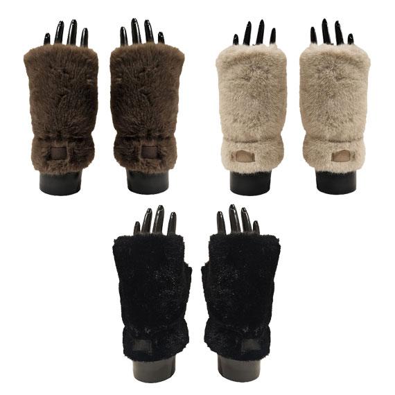 Fingerless faux fur 1/2 glove