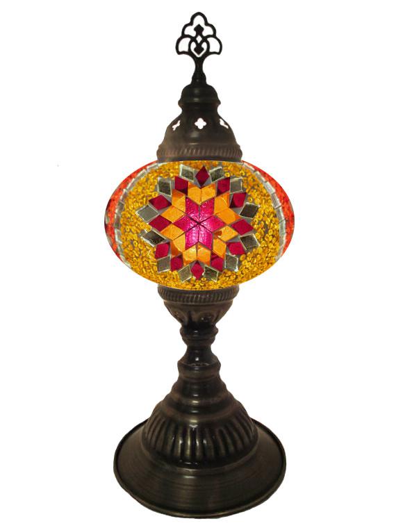 Mosaic Desk Lamp - Red and Orange