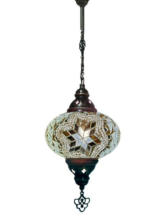 Hanging Mosaic Chandelier Lamp - White
