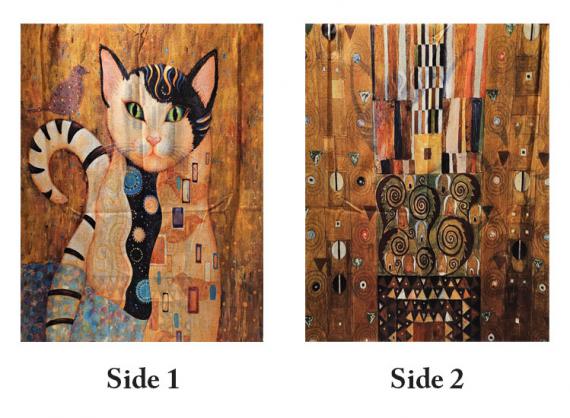 Gustav Klimt Abstract Cat (side 1) and The Stoclet Frieze