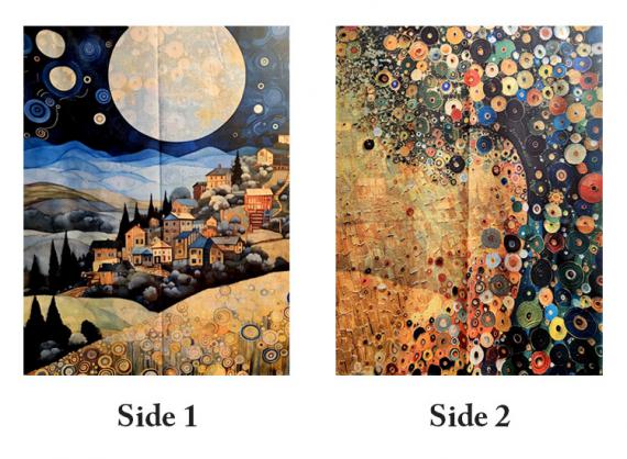 Gustav Klimt Village by Night (side 1) and Inspired Garden