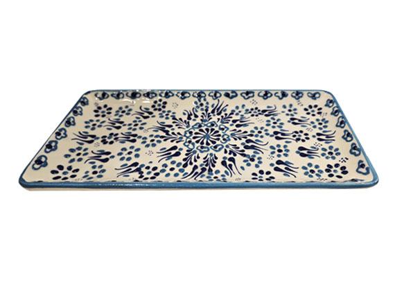 Aegean Design Ceramic Tray in shades of sea blues