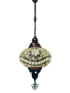 Hanging Mosaic Chandelier Lamp - White