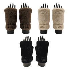 Fingerless faux fur 1/2 glove