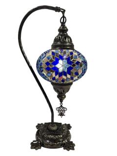 Hanging Mosaic Desk Lamp - Blue and Turquoise