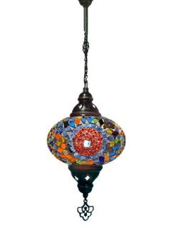 Hanging Mosaic Chandelier Lamp - Multi