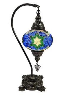 Hanging Mosaic Desk Lamp - Blue, Green and White