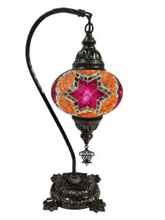 Hanging Mosaic Desk Lamp - Red and Orange
