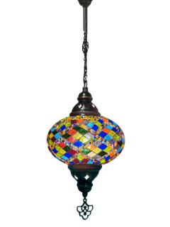 Hanging Mosaic Chandelier Lamp - Multi