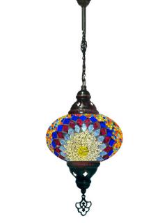 Hanging Mosaic Chandelier Lamp - Multi
